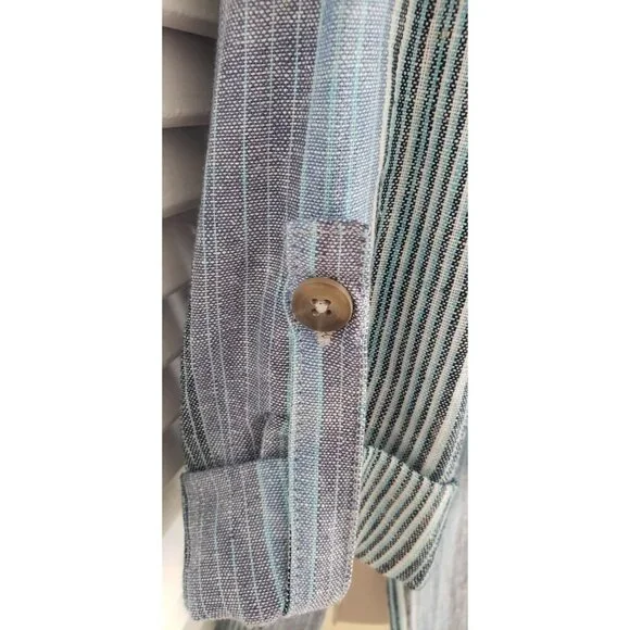 BAN•JARA OPEN FRONT STRIPED 3/4 SLEEVES BLAZER LARGE - Picture 4 of 7